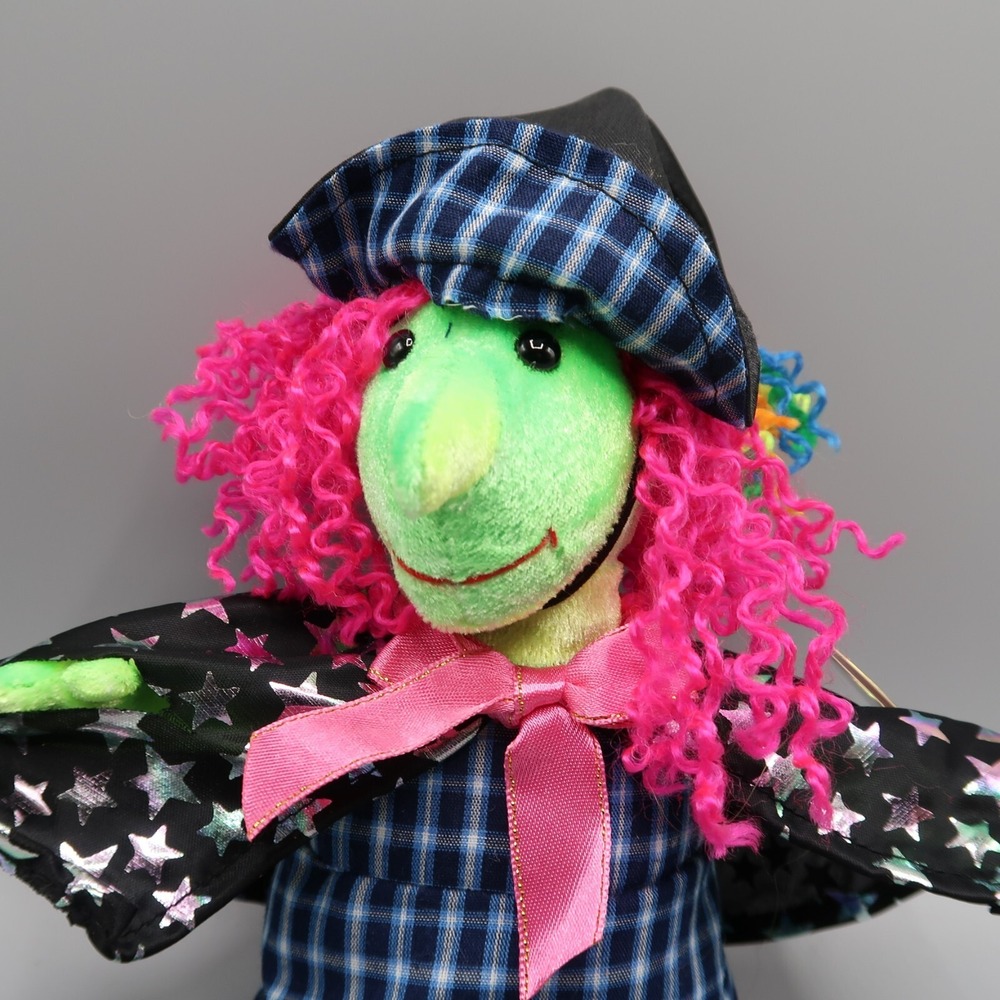 Ty Beanie Baby SCARY the Witch Born Oct 2000 Pink Hair Halloween Vintage Plush